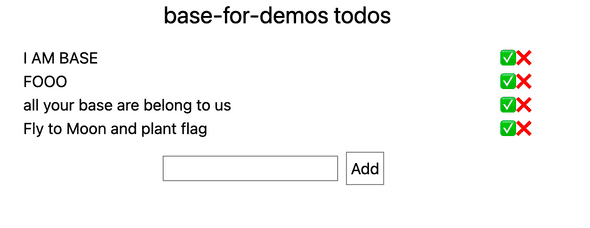 Screenshot of a sample TODOs list